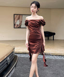 ミニドレス 可愛い 韓国っぽ パフスリーブ お洒落 セクシー XH2-ZED889609GT347