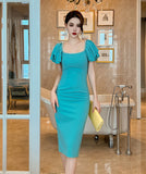 【2色】ドレス ひざ丈ドレス 新作 かわいい パーティー 宴会 MY2-JY20427