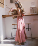 【2色】サンドレス サマードレス 背露出 セクシー かわいい リボン MY2-XYD-6022