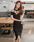 ミニドレス キャバドレス 新作 谷間魅せ 透け感 同伴 二次会 MY2-YQ-7025