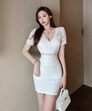 ミニドレス キャバドレス レース 2色 新作 脚長効果 MY2-HYL-A939