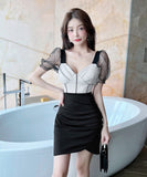 【3色】ミニドレス キャバドレス かわいい 新作 キラキラ 谷間魅せ MY2-EMK1815