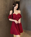 【4色】新作 ミニドレス Aライン かわいい フリル 着瘦せMY2-YM8747