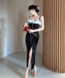 4色 ロングドレス かわいい 新作 セクシー パーティー ドレス MY2-LQE7721