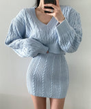 【上下セット】ニット ドレス 新作 ゴージャス 高見え かわいい MY2-QT-QG2210