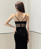 キャバドレス セクシー ロングドレス ナイトクラブ ベアトップ 宴会 Party XH2-YM9128