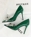 【4色】ハイヒール パンプス パーティー 宴会 リボン ピカピカ かわいい MY5-3391-H9