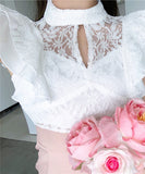 ミニドレス 高見え 新作 かわいい レース フリル 肌見せ MY2-HYL-X1898