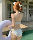 デニムビキニ セクシー 超人気 ホルターネック ストレッチ アップバンド XH7-DP- A31372