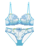 【4色】上下セット ランジェリー ブラ 下着 刺繡 レース 高級感 MY8-SMX9208