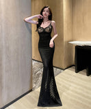 ロングドレス 透け感 セクシー 脚長効果 キャバドレス 指名 MY2-YM9154