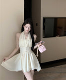 ニドレス ドレス かわいい 高見え 脚長効果 高品質 ホルターネック セクシー YH2-LE-r211