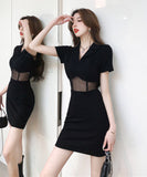 ミニドレス キャバドレス 新作 肌見せ 着痩せ 脚長効果 MY2-LQE-9508H350