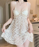 【2色】セクシー ルームウェア 透け感レース キャミソール ナイトウェア ブラパッド付き 大人可愛い KS8-GRA5165