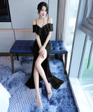 【4色】ロングドレス パーティードレス ゴージャス フリル 新作 MY2-XYD2320