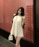 ミニドレス Aライン ノースリーブ カワセクシー 着痩せ 気質 エレガント キラキラ XH2-XKD-D529-6926-Jun4