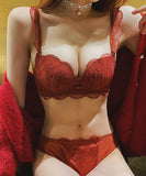 【上下セット】4色 下着 ショーツ ブラジャー パンティ かわいい 刺繡 レース MY8-DWJ-AF