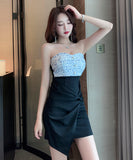 ミニドレス キャバドレス 新作 かわいい ノーショルダー MY2-LQE-5937GT536