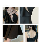 キャバドレス 谷間魅せ フリル ミニドレス 谷間魅せ キラキラ MY2-YM8735