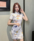 3色 ミニドレス チャイナドレス ゴージャス セクシー MY2-MLS7704