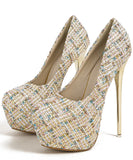 3色 ハイヒール ツイード ヒール セクシー FASHION 脚長効果 XH5-XL- MY-258-172