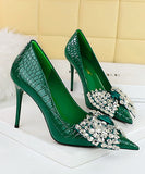 【4色】ハイヒール パンプス パーティー 宴会 リボン ピカピカ かわいい MY5-3391-H9