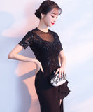 パーティードレス ロングドレスレース 刺繡 肌見せ 谷間魅せ MY2-MLS4277