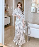 【上下セット】ワイドパンツ 新作 トッド柄 かわいい 透け感 夏 柔らかい 涼しい MY2-JY4790