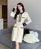 ミニドレス かわいい ひざ丈ドレス 新作 秋冬 ニット MY2-ZED888512GT513