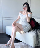 ミニドレス キャバドレス キラキラ セクシー オフショルダー キャバクラ XH2-ZED885334DXH449