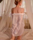 ブラック＆ホワイト ベビードール 新作パジャマ ルームウェア 透け感 MY8-GR2622