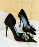 【ヒール10.5CM/7.5CM】ハイヒール パンプス 高見え 新作 ゴージャス ピカピカ リボン MY5-6168-H3