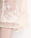 ひざ丈ドレス 刺繡 かわいい ゴージャス 高見え 透け感 レース MY2-ZY-9065-701