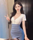 【4色】ミニドレス キャバドレス 谷間魅せ 新作 指名 MY2-XFS-7331