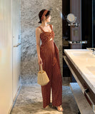 ワイドパンツ オールインワン 新作 かわいい 韓国ファッション 高品質 手作り MY2-JY1885