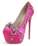 【2色】ハイヒール ピカピカ ダイヤモンド 新作 セクシー　リボン 話題 XH5-XL-MY-258-170