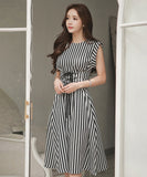 ひざ丈ドレス ドレス 新作 かわいい ゴージャス ストラップ柄 MY2-ZED88476N14