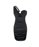 ミニドレス キャバドレス 谷間魅せ ワンショルダー 指名 目線ゲット MY2-YM8737