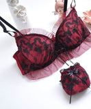 【5色上下セット】ランジェリー ブラジャー レース セクシー 刺繍 YT8-DLXB030-2