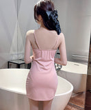 【４色】ミニドレス セクシー 背露出 着痩せ 新作 YT2-MLS7730