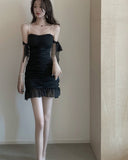 【2色】ミニドレス キャバドレスセクシー 背露出 着痩せ YT2-LQE6220H427