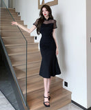 膝丈ドレス 新作 着痩せ  セクシー かわいい YT2-LQE9557HF350