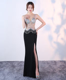 ロングドレス  透明感 Vネック キラキラ 新作 セクシー YT2-HX133