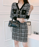 ミニドレス  着痩せ 新作 千鳥柄 高級 YT2-MLS4976