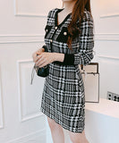 ミニドレス  着痩せ 新作 千鳥柄 高級 YT2-MLS4976