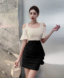 【3色】ミニドレス セクシー  着痩せ 新作 YT2-MLS459