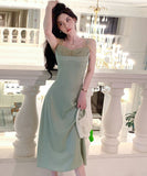 ロングドレス 新作 着痩せ 高見え セクシー YT2-ZED889617GT347