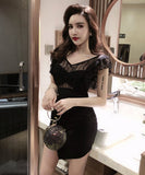 ミニドレス セクシー  着痩せ 新作レース YT2-MLS4068A