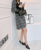 ミニドレス  着痩せ 新作 千鳥柄 高級 YT2-MLS4976