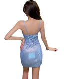 ミニドレス セクシー 高見え 背露出  ピカピカ YT2-MLS5501